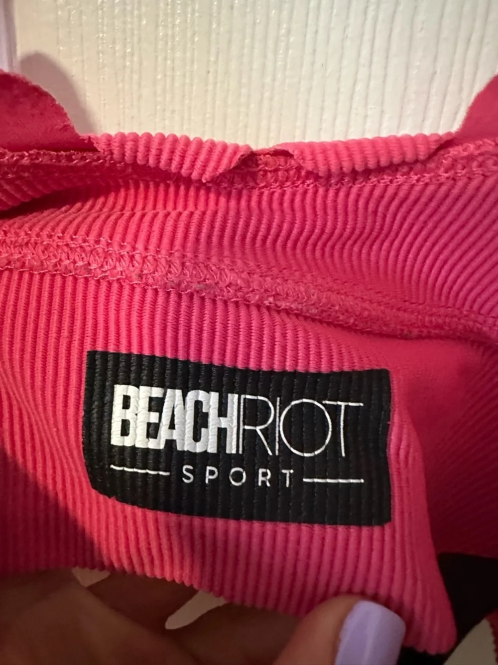 Beach Riot Pink Ribbed Sport Top - Picture 1 of 3